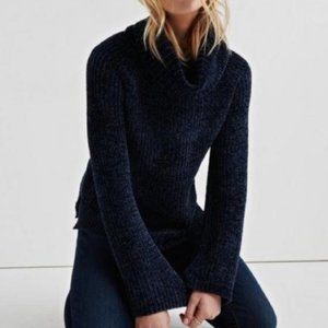 Lucky Brand Navy Chenille Cowl Neck Sweater